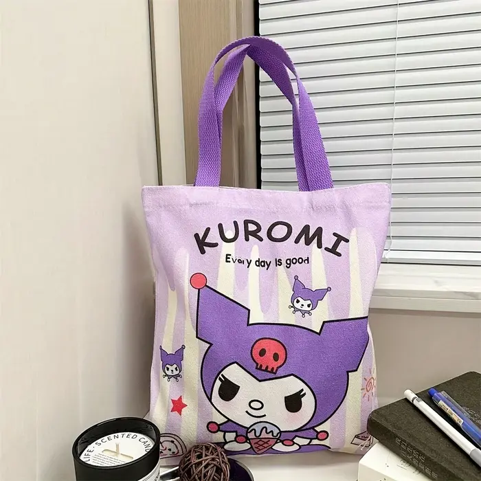 Sac fourre-tout en toile rose Kawaii été 2026