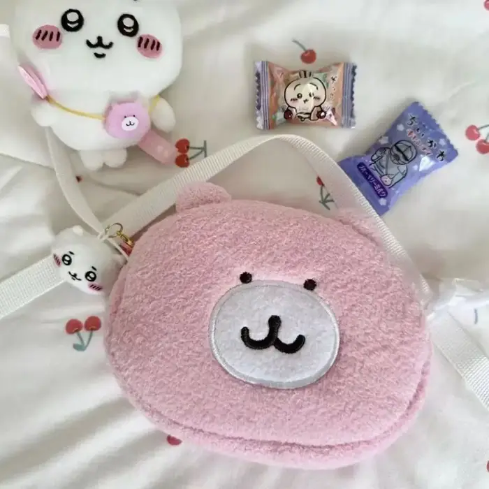 Sac à bandoulière rond en fourrure d'agneau pour fille