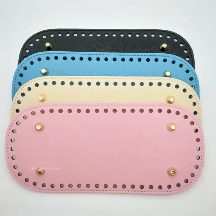 Base de sac en cuir PU 22x10cm pour sac tricoté