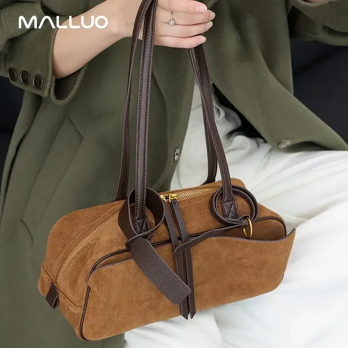 Dames décontracté doux daim peau de vache sacs à main femmes givré en cuir de vache sac à bandoulièr