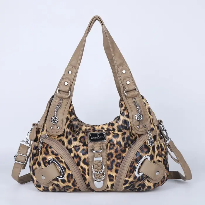 Sac à main polyvalent pour femme, sac à bandoulière léopard, sac à poignée supérieure, sacoche tenda