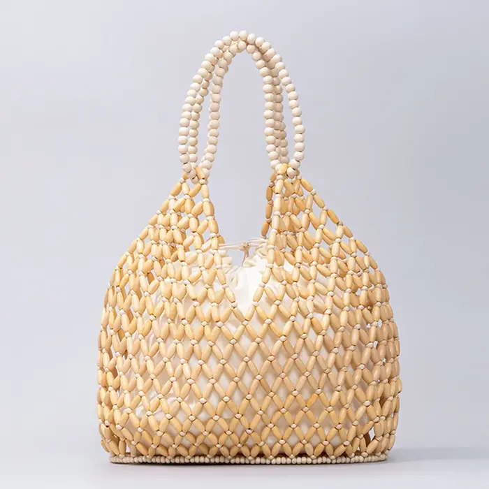 Sac à main en perles de bois tissé à la main pour femmes