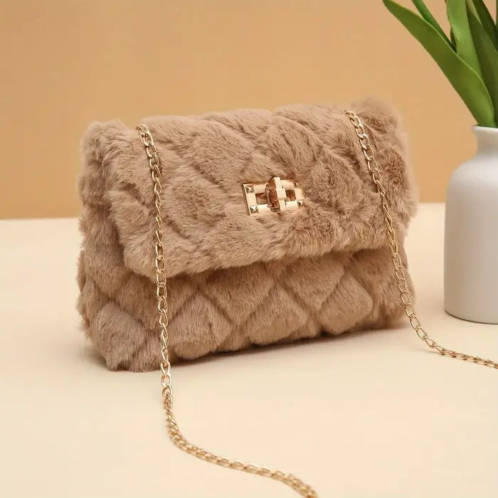 sac à bandoulière en fausse fourrure