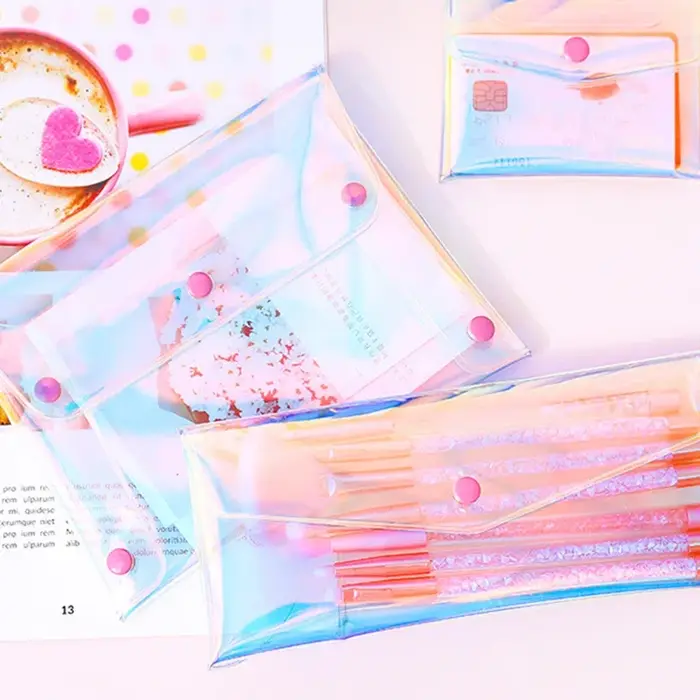 Sac cosmétique transparent au laser pour femmes