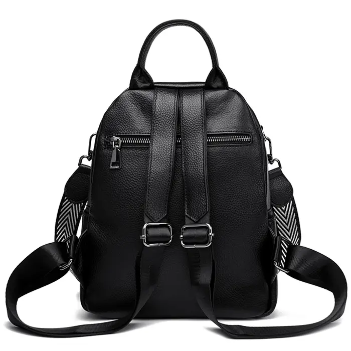 Sac à dos classique en cuir véritable pour femmes