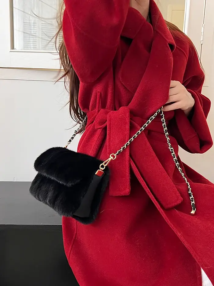 Sac à main en vraie fourrure de vison pour femmes