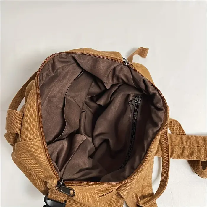 Sac à dos rétro de couleur unie pour femmes