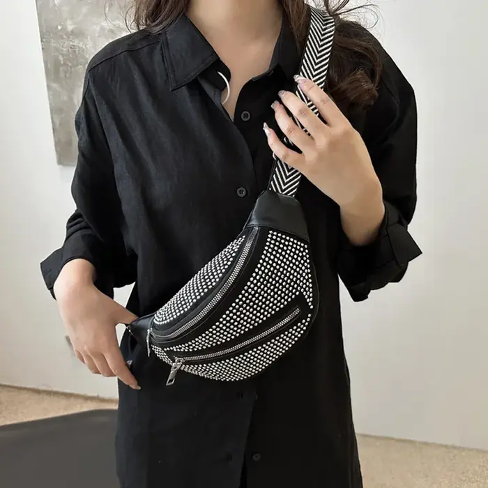 Sacs à bandoulière cloutés en strass pour dames
