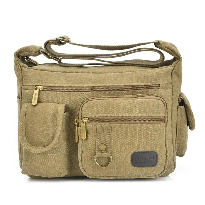 Sac à bandoulière d'extérieur de grande capacité, sac de rangement multifonctionnel en toile pour es