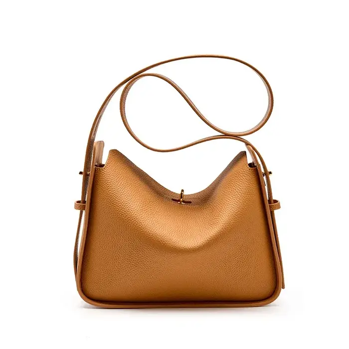 Sac à bandoulière en cuir de vachette véritable pour femme