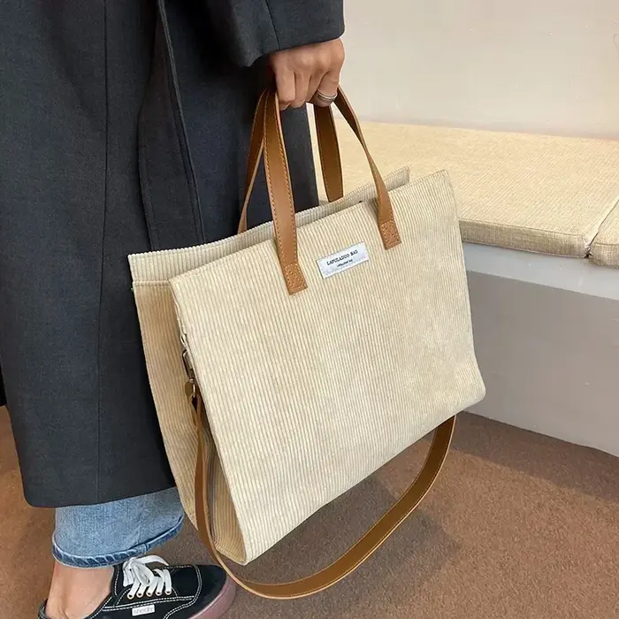 Sacs à Main Vintage en Velours Côtelé pour Femme