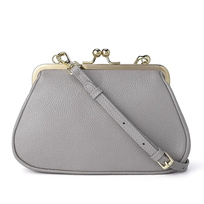 Pochette multifonctionnelle en cuir véritable pour femmes