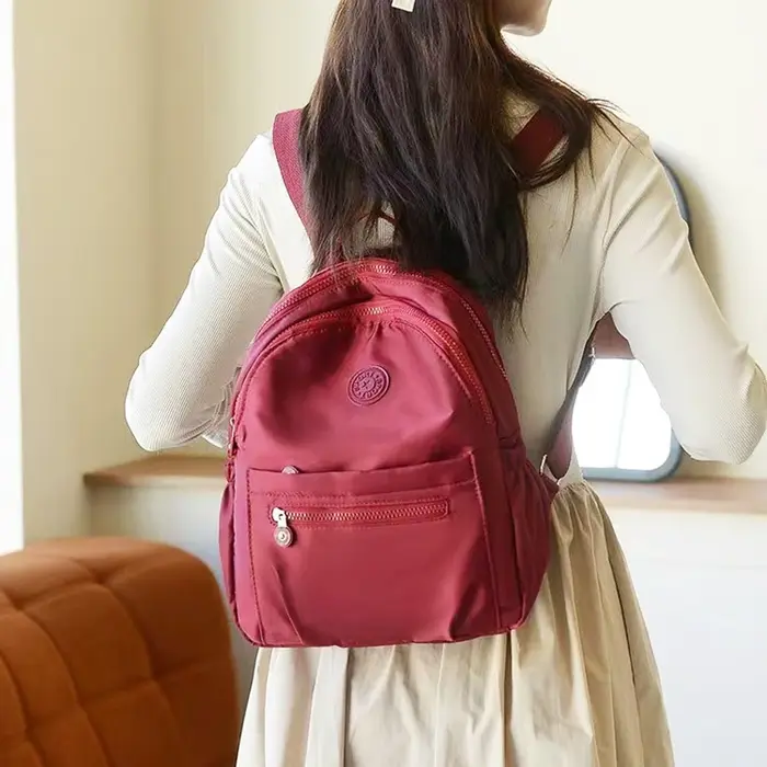 Coréen Nylon sac à dos femmes décontracté couleur unie petit cartable sac de voyage pour adolescent étudiant école sac à dos maman sac rюкзак
