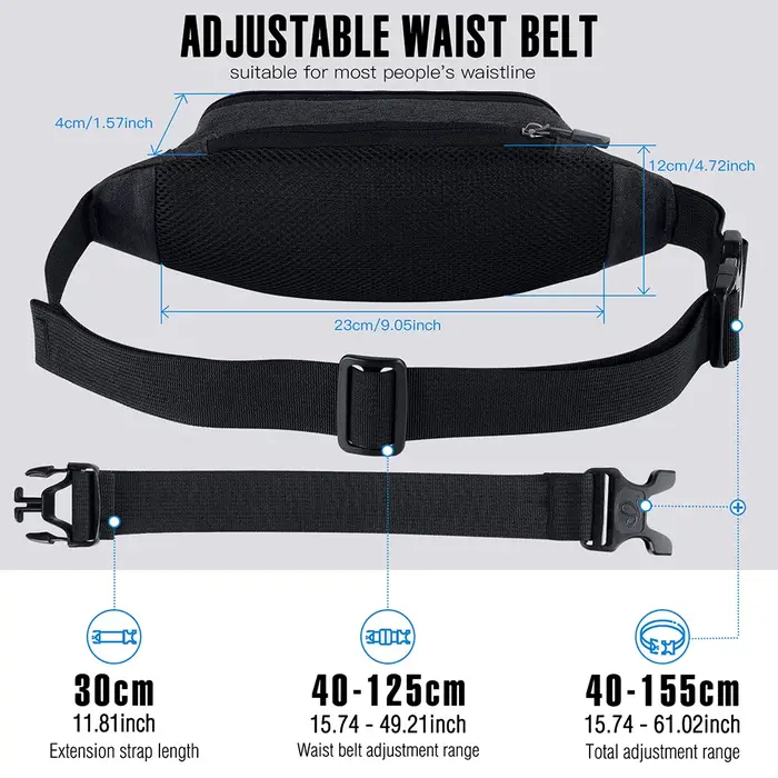 WATERFLY Fanny Pack taille sac pochette Bum ceinture sac épaule bandoulière poitrine sac poche Sport pour Jogging randonnée randonneur femme homme
