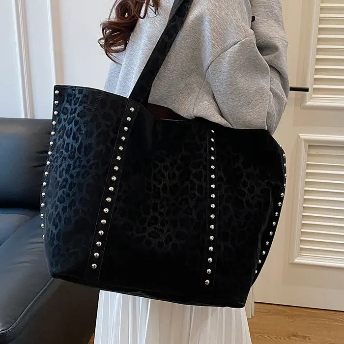 Sac fourre-tout Y2K mat imprimé léopard