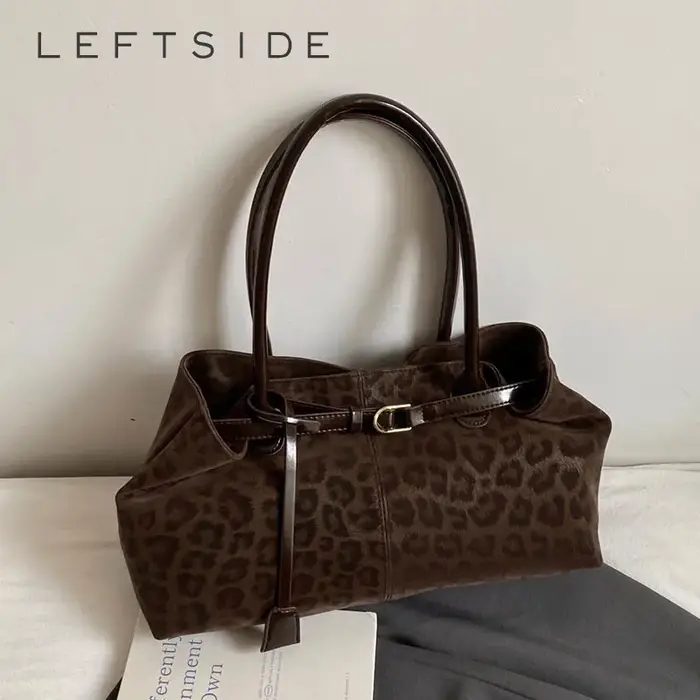LEFTSIDE – sacs à bandoulière léopard en cuir PU pour femmes