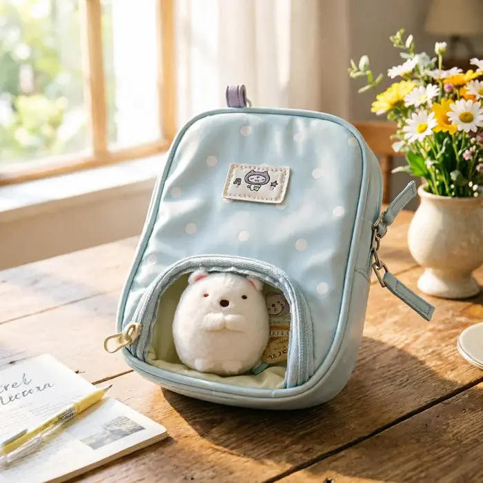 Pochette de rangement pour passeport à motif de points coréens