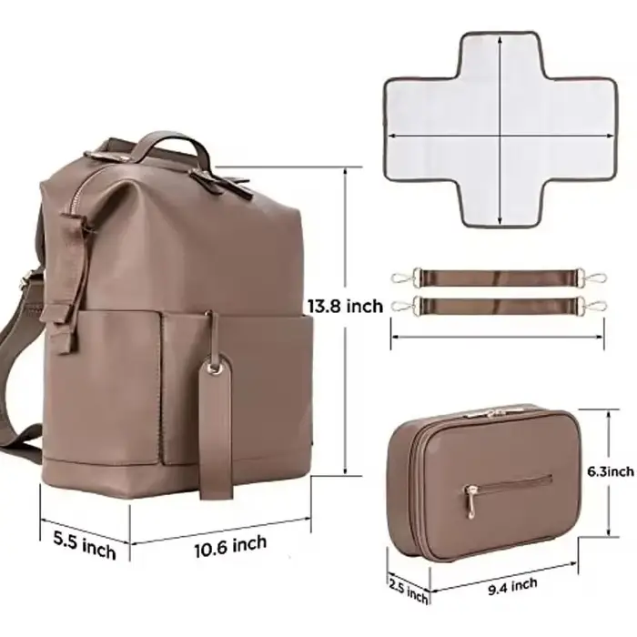 Sac maman Pu maman sac à dos mère bébé peau cuir Double sac à bandoulière bébé sac à couches bébé voyage sac de rangement poussette sac