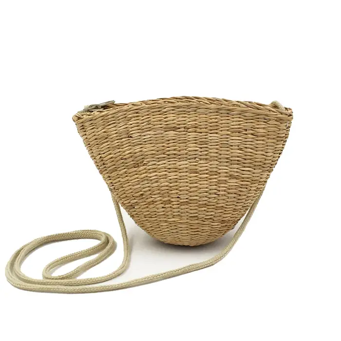 Mini sac tissé en rotin pour femmes, fait à la main, en paille, de plage, bohème, pour filles, à ban