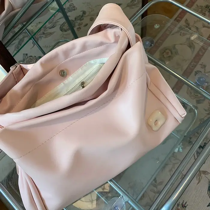 Sacs à bandoulière roses en cuir Pu souple pour femmes