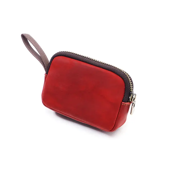 Porte-monnaie en cuir véritable avec porte-clés
