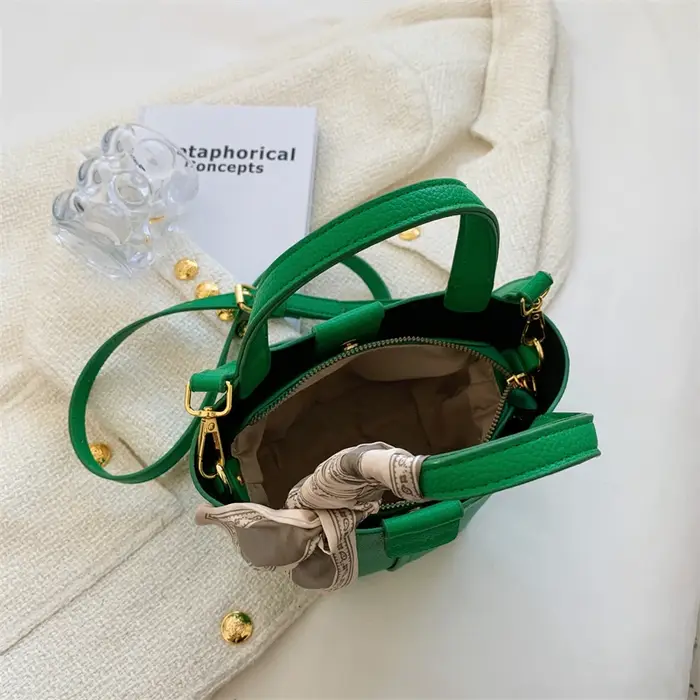 Sac à bandoulière en cuir PU design vert pour femme
