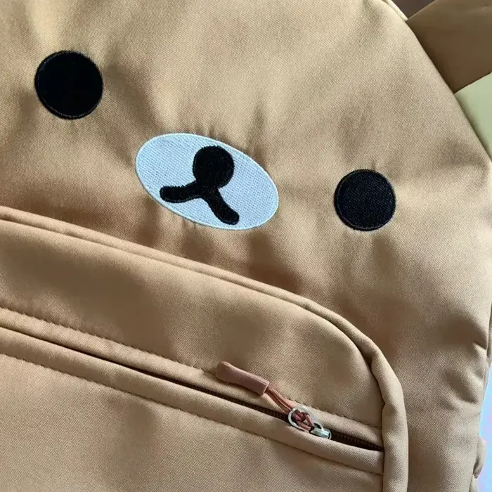 Dessin animé Rilakkumas sac à dos pour enfants Kawaii Korilakkuma broderie toile sac à dos grande capacité filles garçons étudiant sac d'école