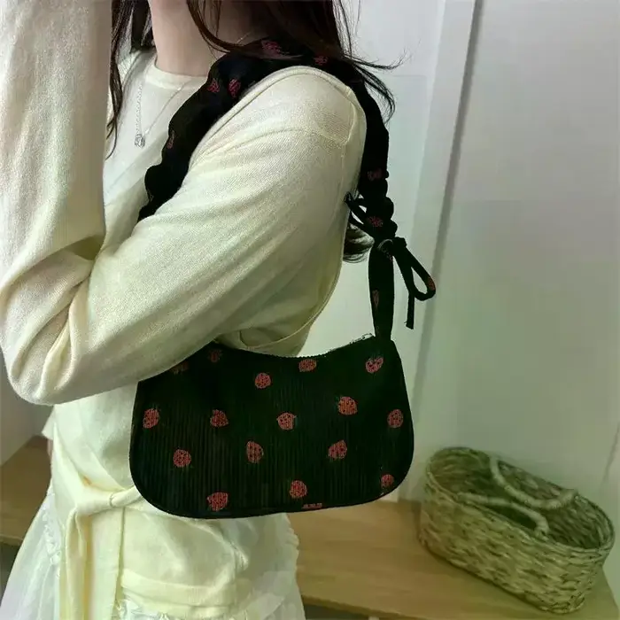 Sac à main en velours côtelé pour femmes