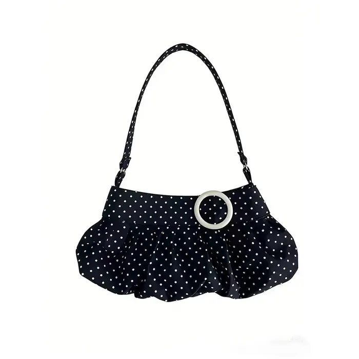 Sac fourre-tout à pois pour femme, style vintage rétro, esthétique universitaire, grande capacité, d