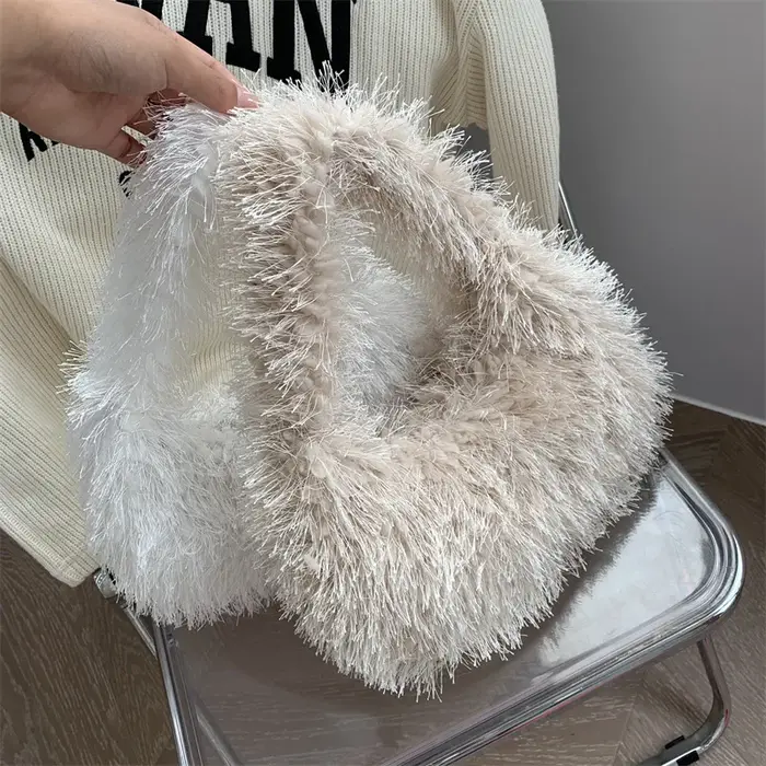 Sac à Main en Fausse Fourrure pour Femme