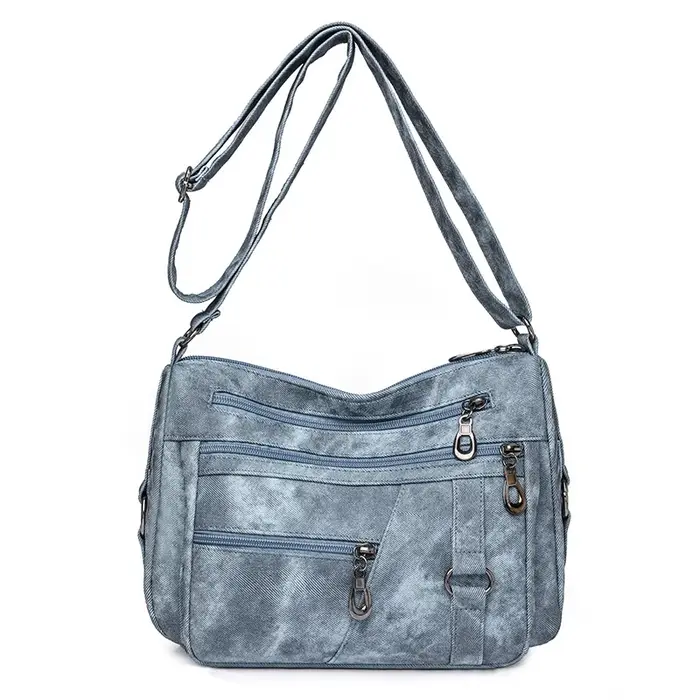 Sac Boston rétro à la mode pour femme, sac à bandoulière polyvalent de taille moyenne en cuir PU pou