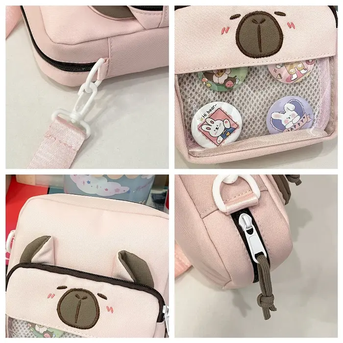 Sacs à bandoulière avec badge Capybara pour femme