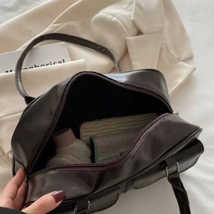 Sac à main de Bowling marron de grande capacité pour femmes