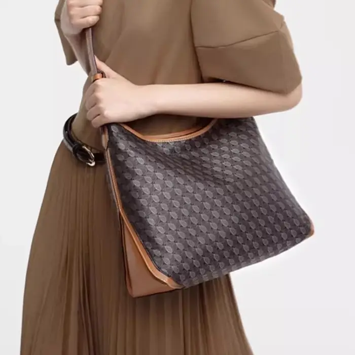 Sac Hobo tendance pour femmes, sac à bandoulière avec broderie géométrique, sac à main à vieille fle