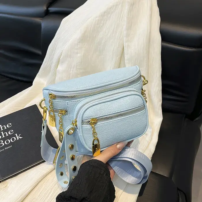 Sac bandoulière multi-couches zippé tendance