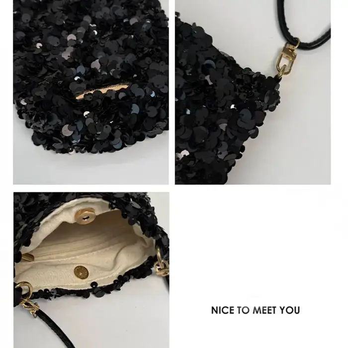 Sac bandoulière simple à paillettes