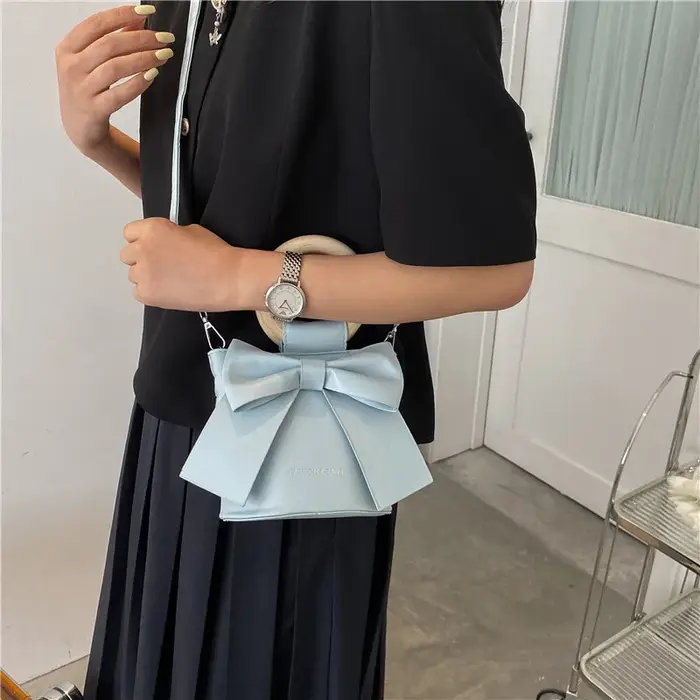 Mini sac à main rond en cuir PU pour femmes