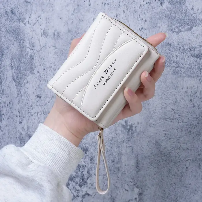 Nouveau style – Mini porte-monnaie pour femme en cuir PU avec fermeture éclair