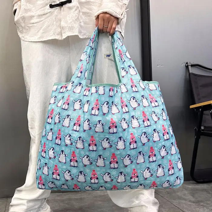 Sac fourre-tout grande capacité, fourre-tout léger, sac de courses à motif imprimé, cartable pliable
