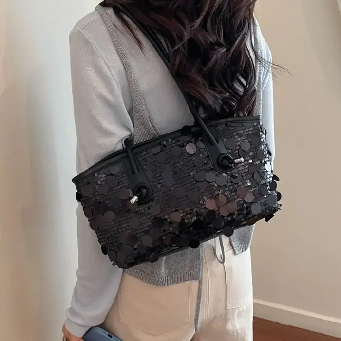 Sac fourre-tout décontracté brillant à sequins