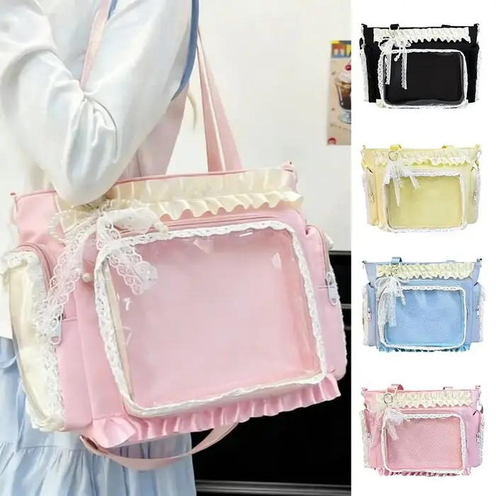 Sac Ita japonais Y2K transparent de grande capacité