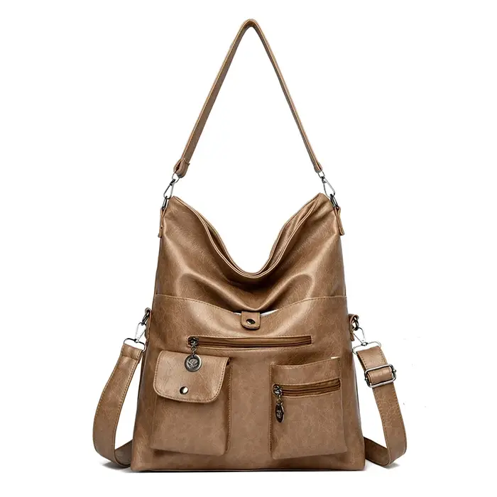 Sac fourre-tout en cuir Pu souple pour femmes