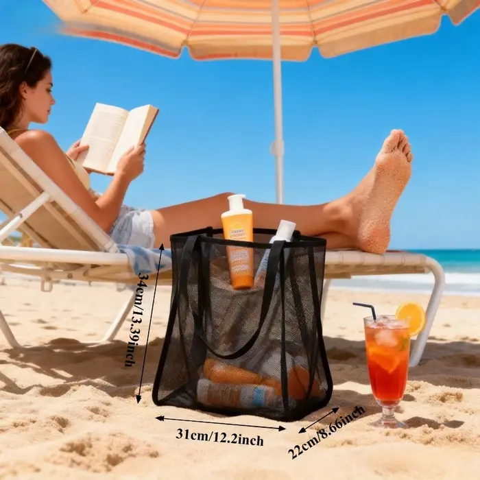 Grand sac de plage en maille