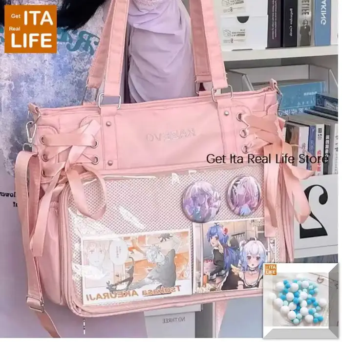 Italife luxe grand Ita sac avec ruban ACG affichage femmes bleu