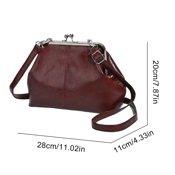 Sac à bandoulière rétro en cuir PU pour femmes