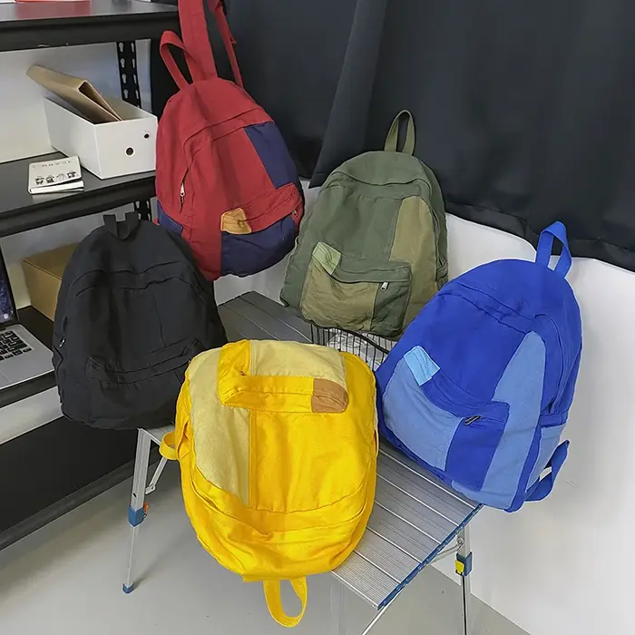 Sac à dos en toile à panneaux pour femmes