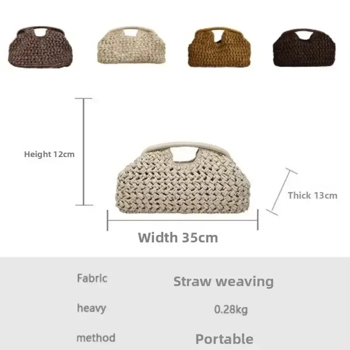 Sac de plage de luxe en paille et rotin pour l'été