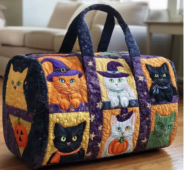 Sac de voyage imprimé en 3D à motif de chat