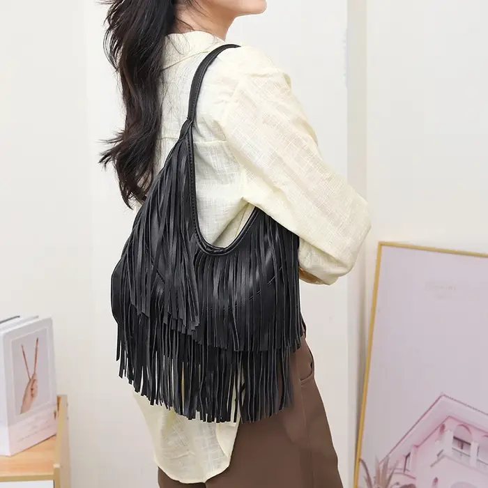 Longues glands femmes sac à main mode sacs à bandoulière pour dames sac