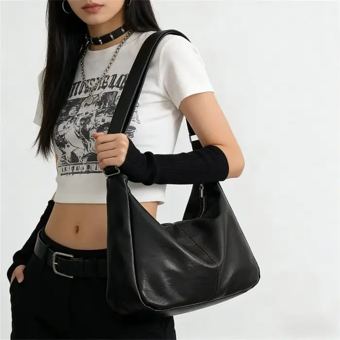 Sacs fourre-tout tendance en cuir PU souple pour femmes – Grands
